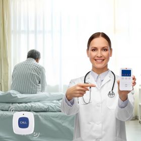 VEVOR Early Alert Bed Alarm System, Wireless Bed Sensor Pad with Call Button & Pager, Pre-Alert Safety Bed Alarms and Fall Prevention for Elderly