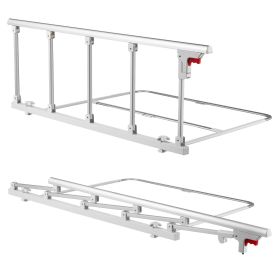 VEVOR Foldable Bed Rail for Elderly, 48 in Bedside Assist Rail with Fixing Strap, Adjustable Height Pipe Bedside Cane