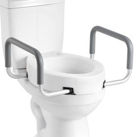 VEVOR Raised Toilet Seat with Arms, 300 lbs Load Capacity, 3.5-Inch Lift Height