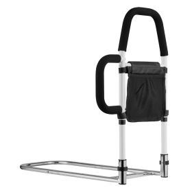 VEVOR Bed Rail for Elderly, Bedside Assist Rails with Side Handle and PU Handrail, Adjustable Height Carbon Steel Pipe Bedside Cane