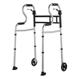 VEVOR Folding Walker on Wheels, 3-in-1 Stand-Assist Folding Walkers with Adjustable Height and Width