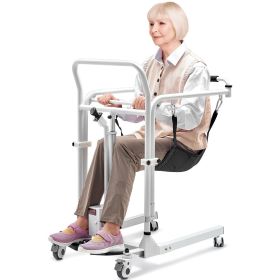 VEVOR Electric Patient Lift Transfer Chair, Quick-Folding Patient Lift Wheelchair with Adjustable Height