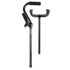 VEVOR Quad Walking Cane, 10-Level Height Adjustable Walking Stick with 4-Pronged Stable Base