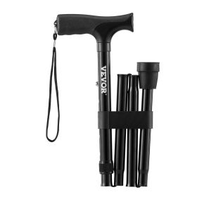 VEVOR Walking Cane for Man Woman, Folding Walking Stick with 5-Level Adjustable Height & Anti-Slip Rubber Tip