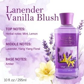 12 Scents,10 Oz. Unisex Shower Gel,body Wash. Large Size, Gently Cleanses And Moisturizes, Enriched With Aloe Vera And Vitamin E. Floral, Fruity, (Option: Lavender Vanilla)