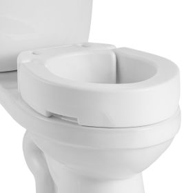 VEVOR Raised Toilet Seat, 300 lbs Load Capacity, 3.5-Inch Lift Height, Commode Elevated Toilet Seat Riser with Enlarged Opening for Seniors, Elde (Compatible Toilet Type: Standard Type, With Armrests (Yes/No): Without Armrest)